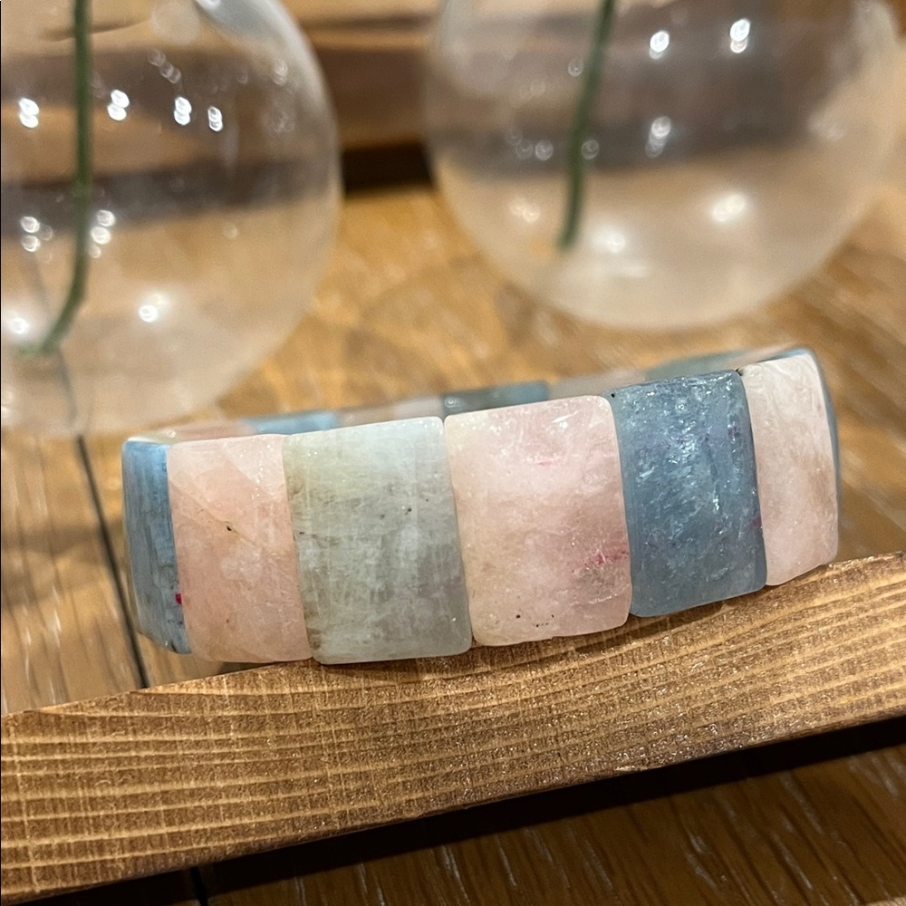 Aquamarine Morganite Multicolor Beryl Chunky Bracelet